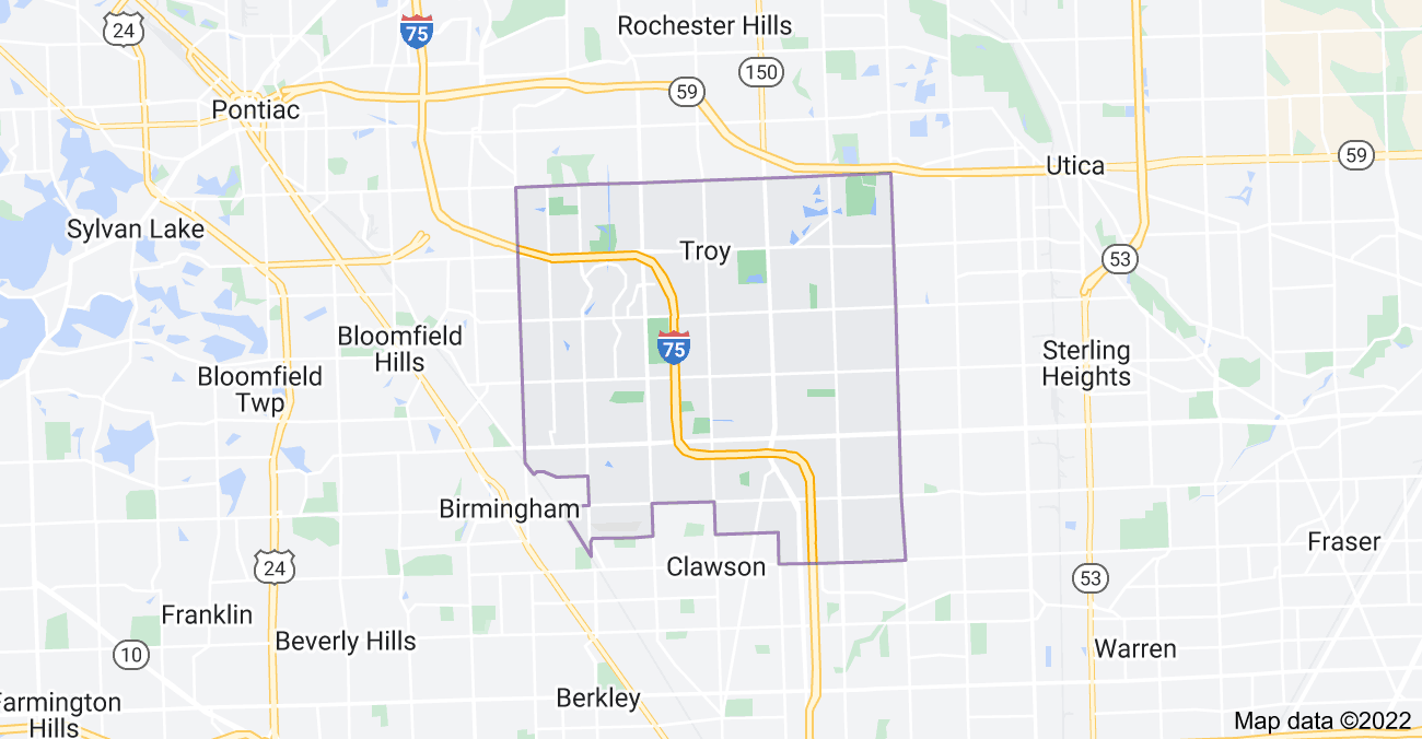 Map of Troy, MI