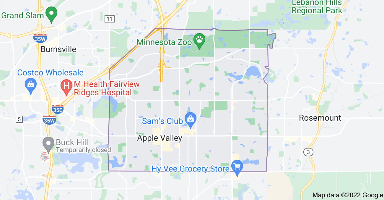 Map of Apple Valley, MN