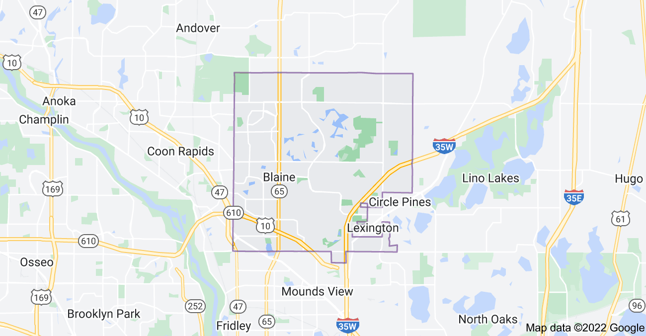 Map of Blaine, MN