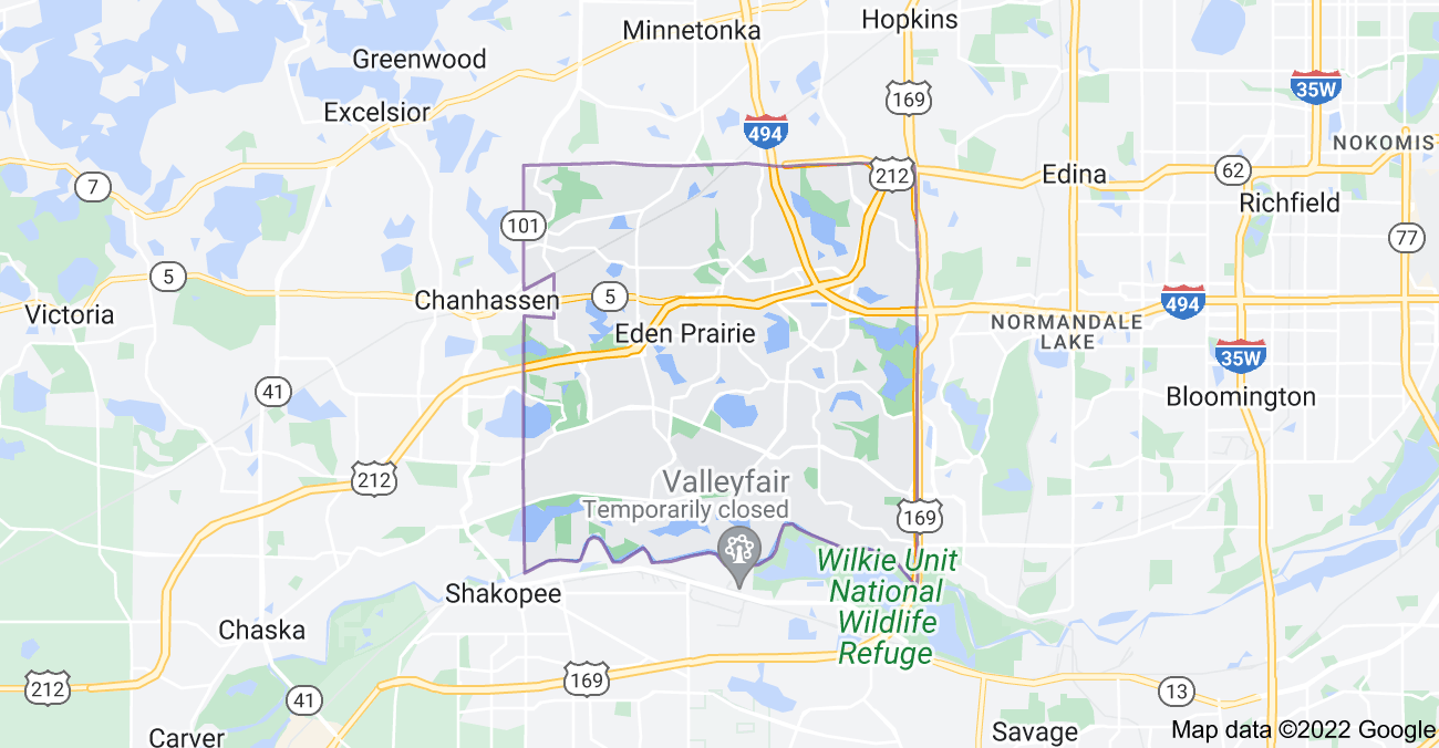 Map of Eden Prairie, MN