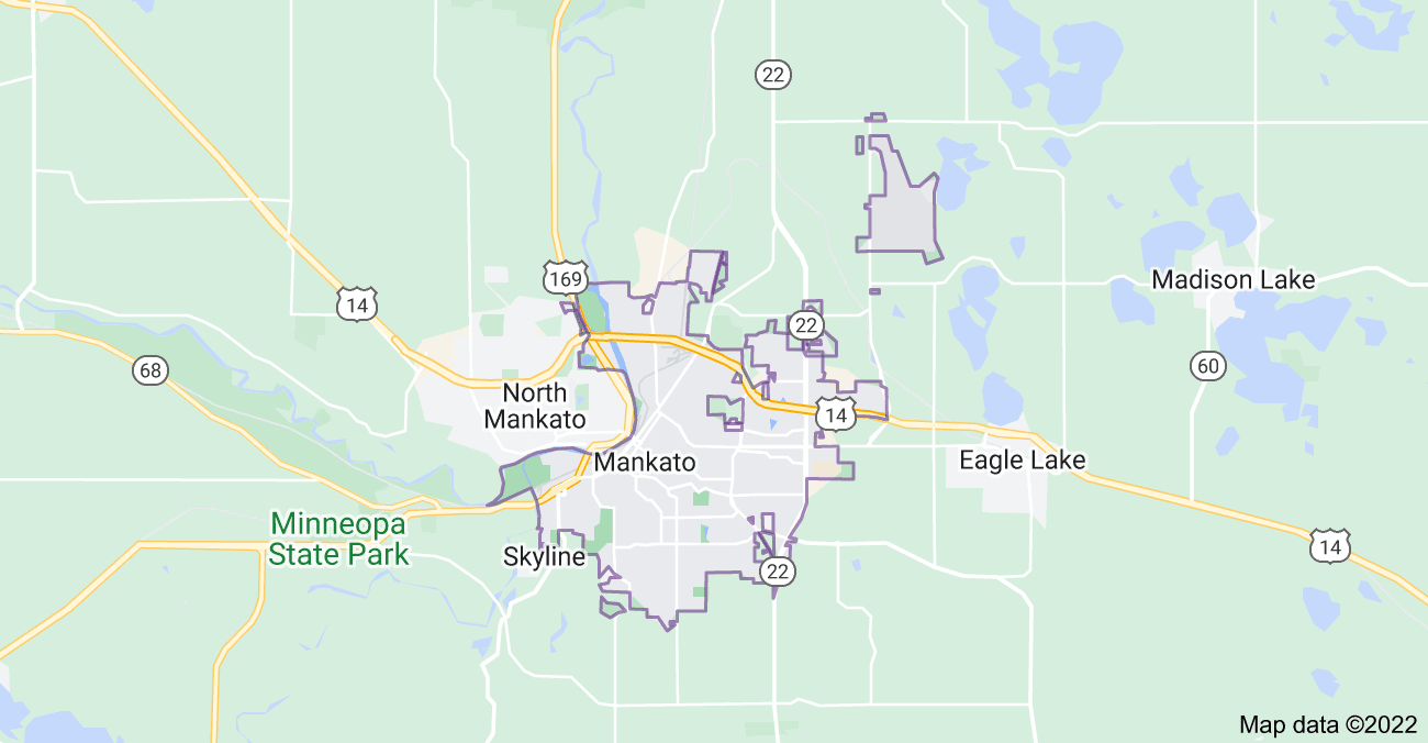 Map of Mankato, MN
