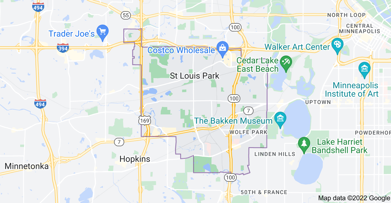 Map of St. Louis Park, MN