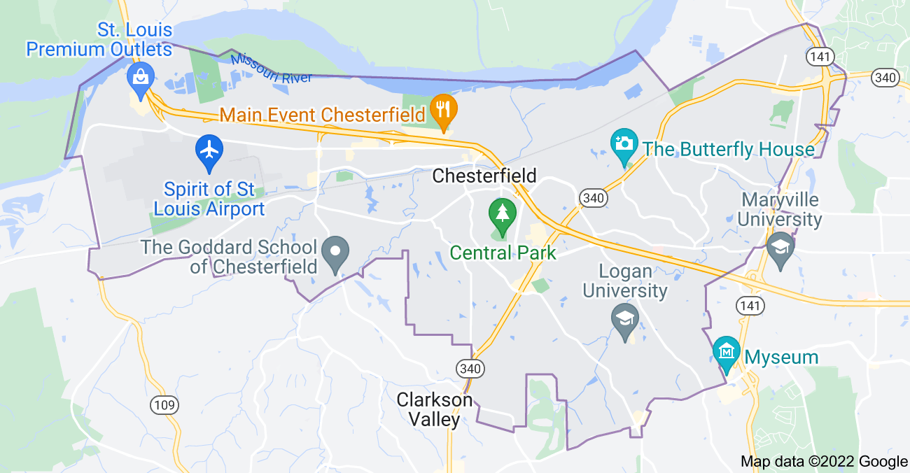 Map of Chesterfield, MO