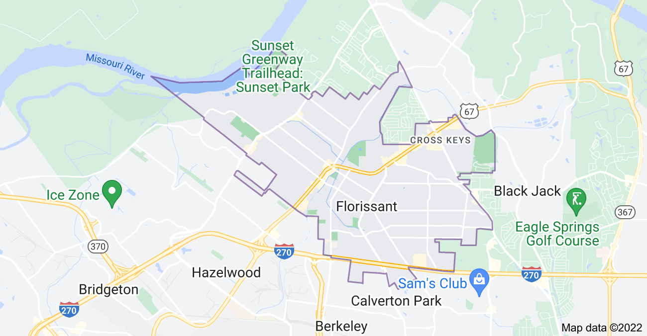 Map of Florissant, MO