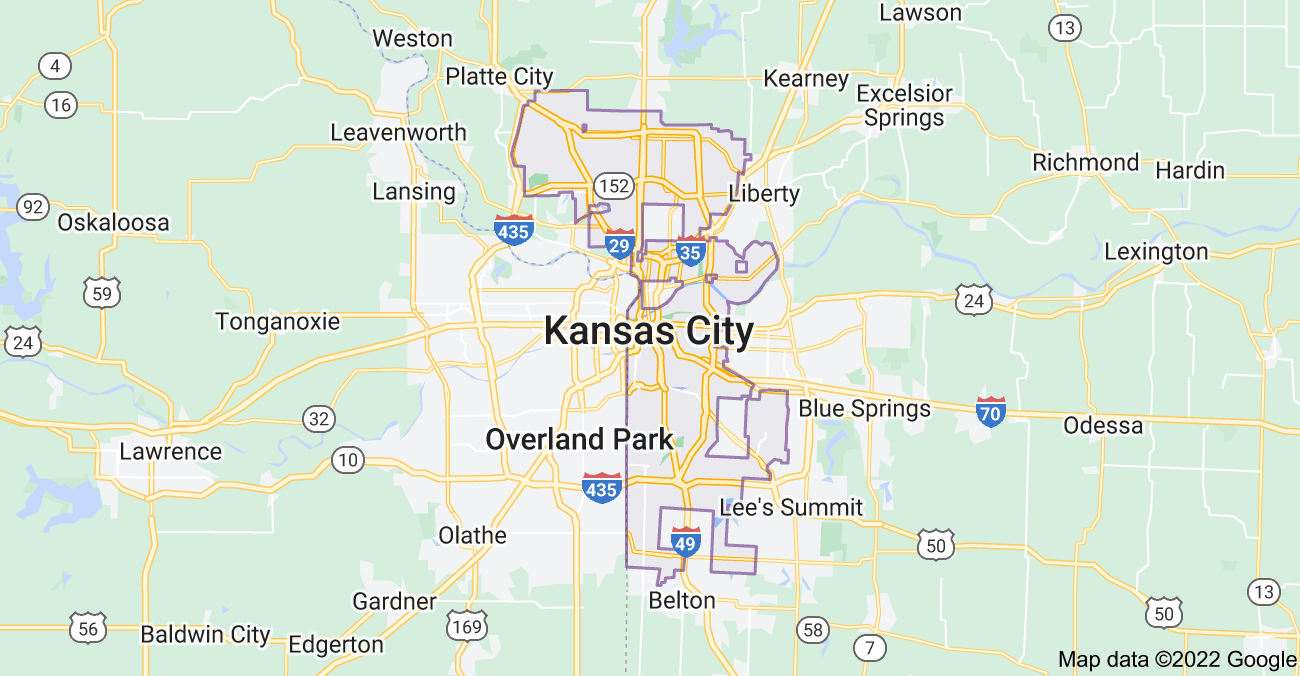 Map of Kansas City, MO