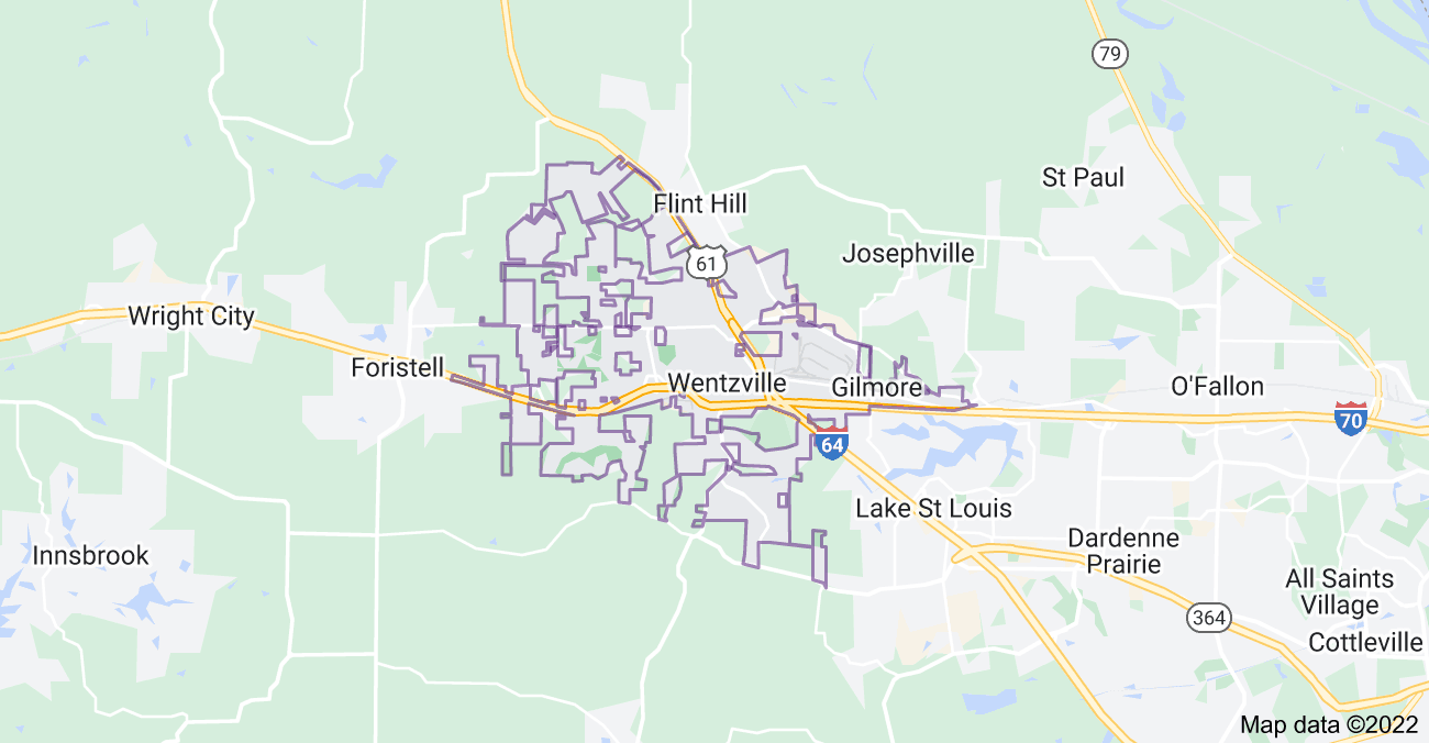 Map of Wentzville, MO