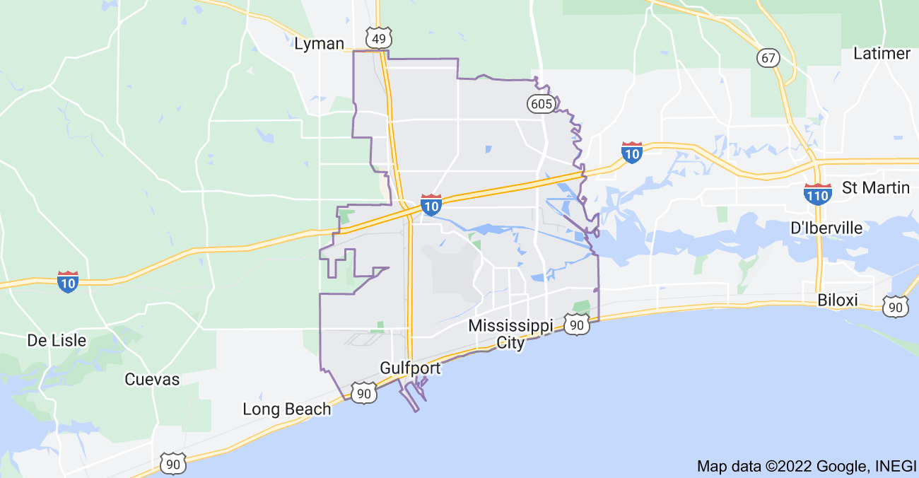 Map of Gulfport, MS