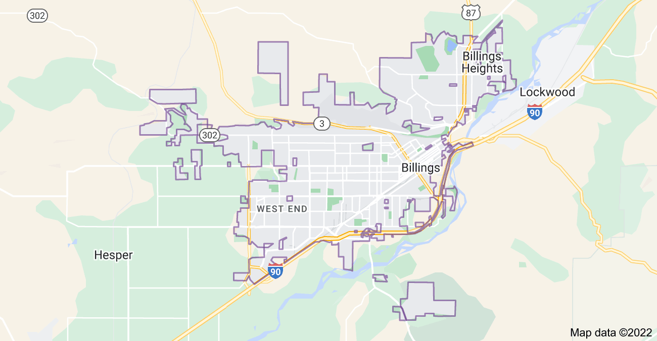 Map of Billings, MT