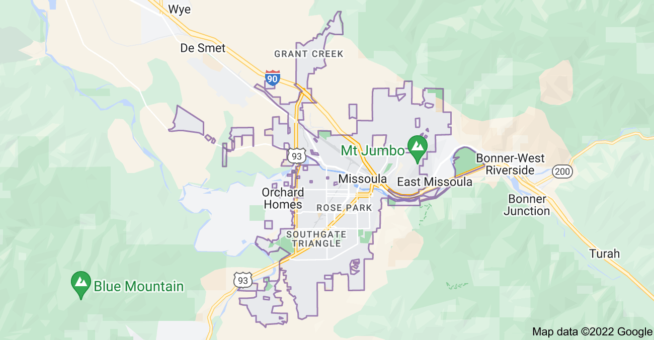 Map of Missoula, MT