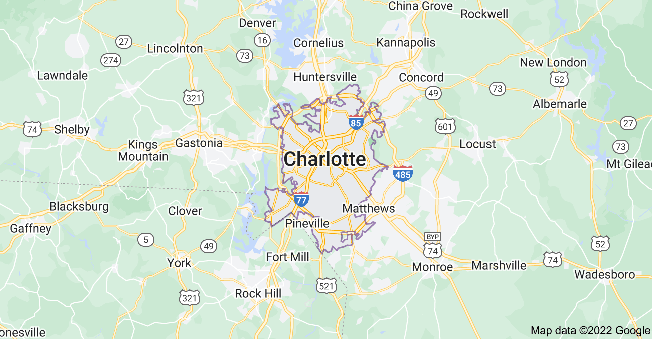 Map of Charlotte, NC