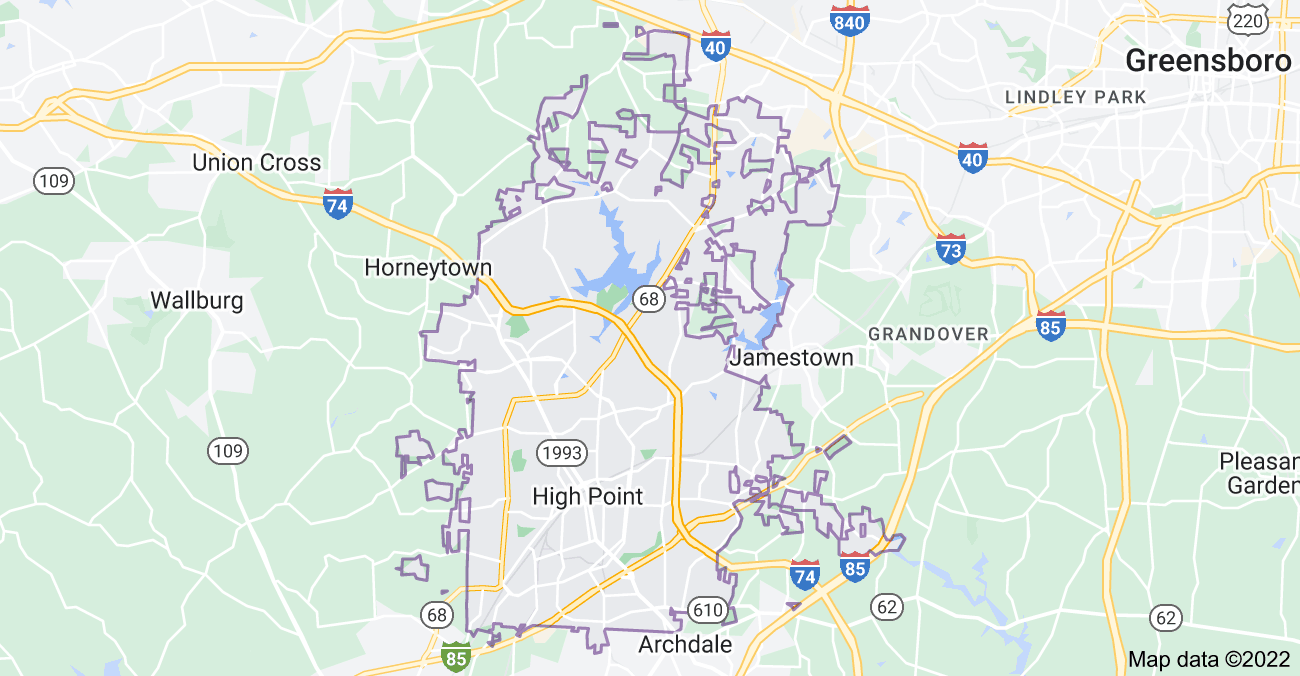 Map of High Point, NC