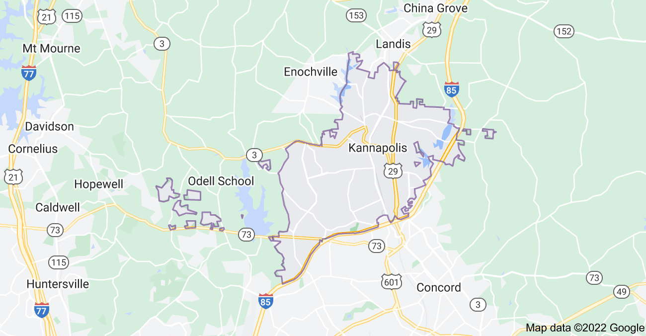Map of Kannapolis, NC