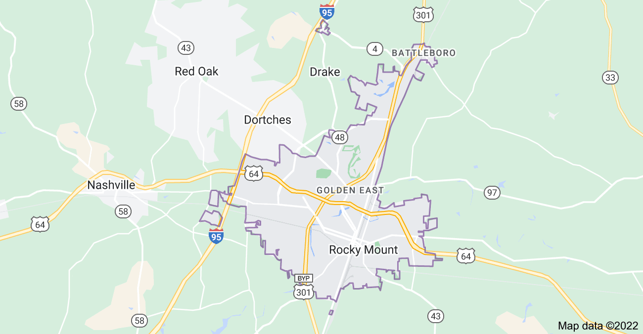 Map of Rocky Mount, NC