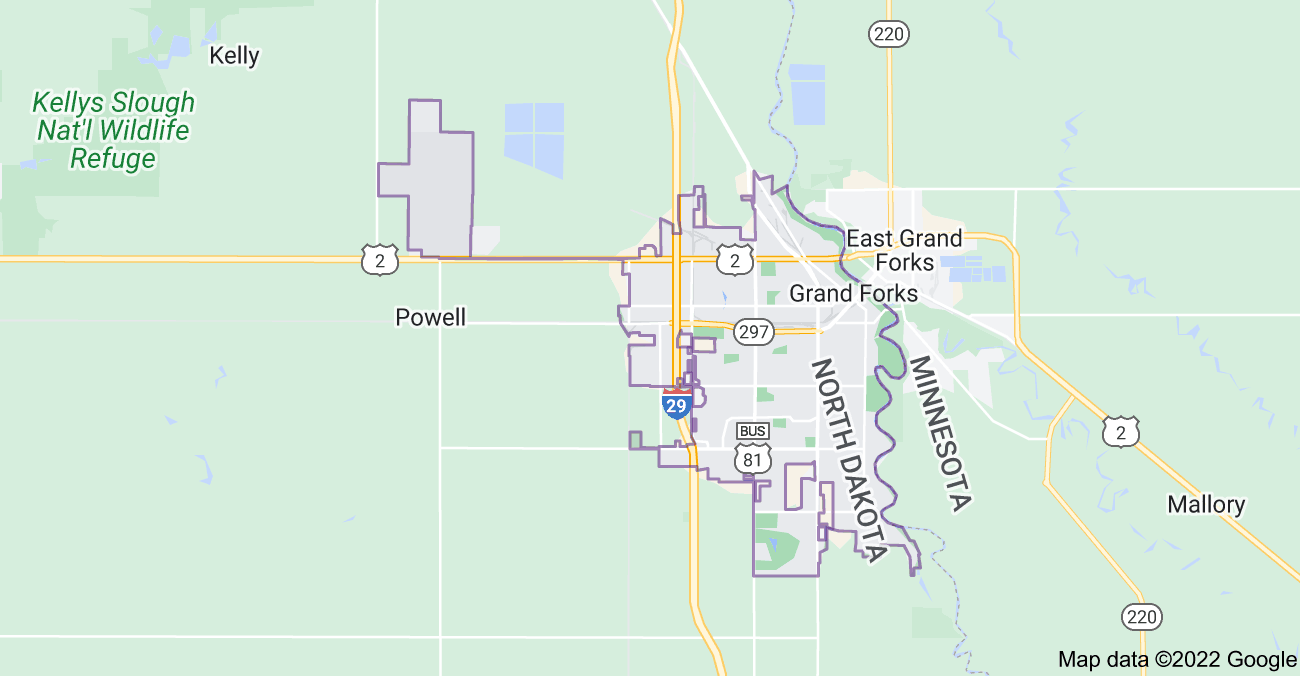Map of Grand Forks, ND