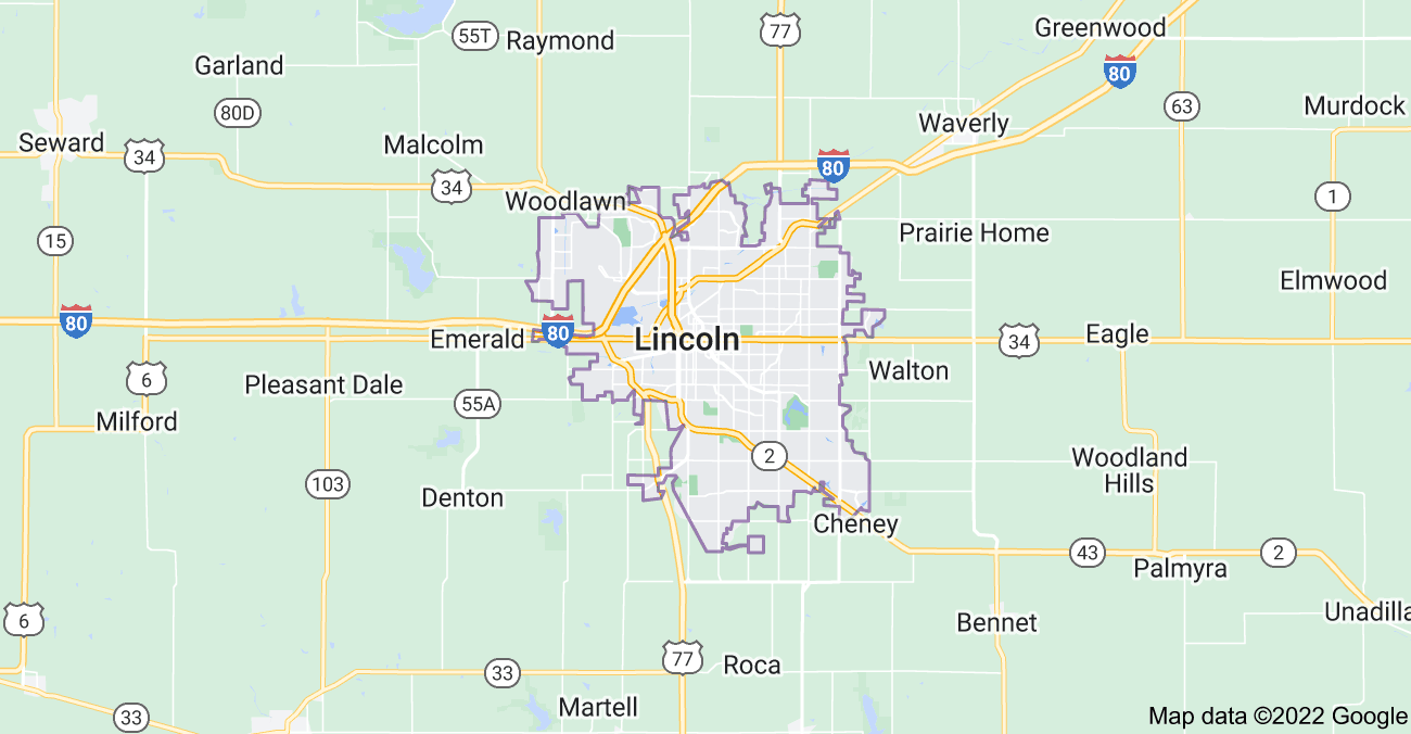 Map of Lincoln, NE