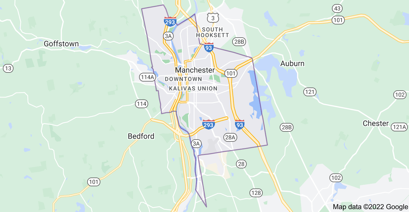 Map of Manchester, NH