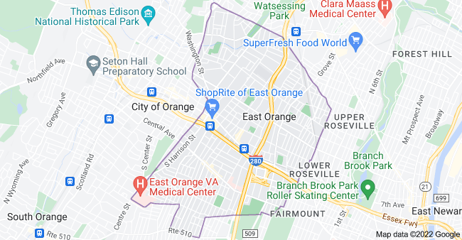 Map of East Orange, NJ