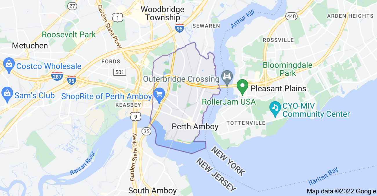 Map of Perth Amboy, NJ