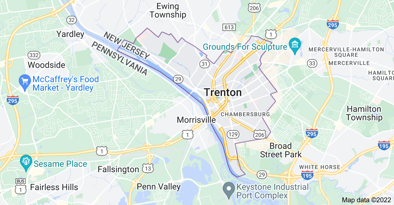 Map of Trenton, NJ