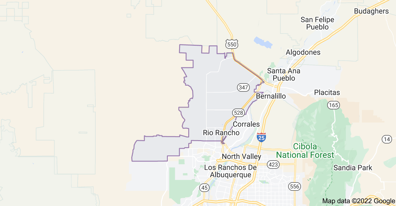 Map of Rio Rancho, NM