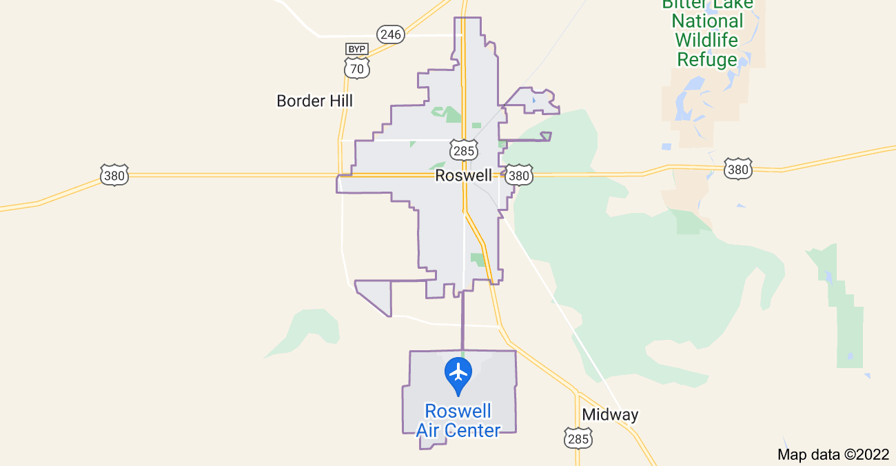 Map of Roswell, NM