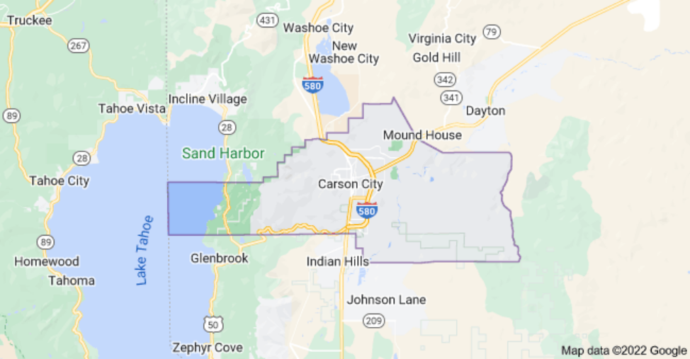 Map of Carson City, NV