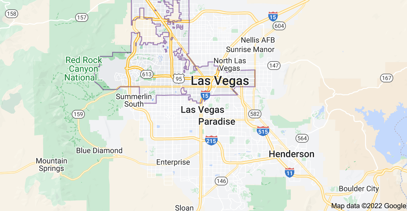 Map of Las Vegas, NV