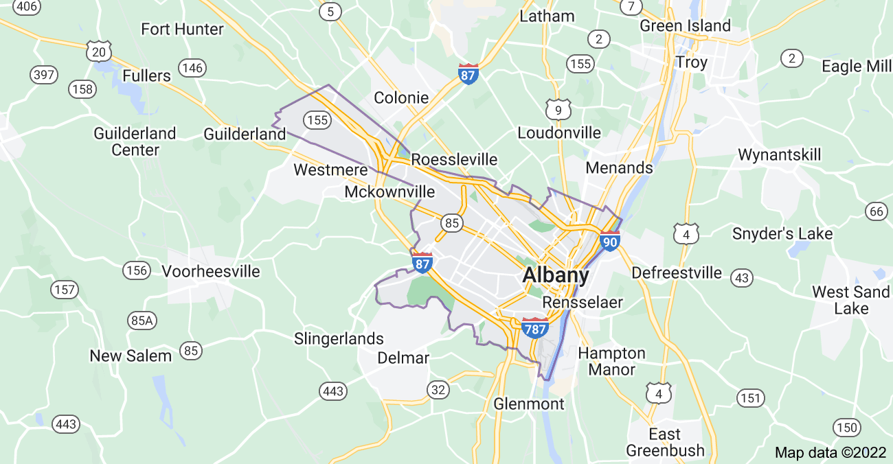 Map of Albany, NY
