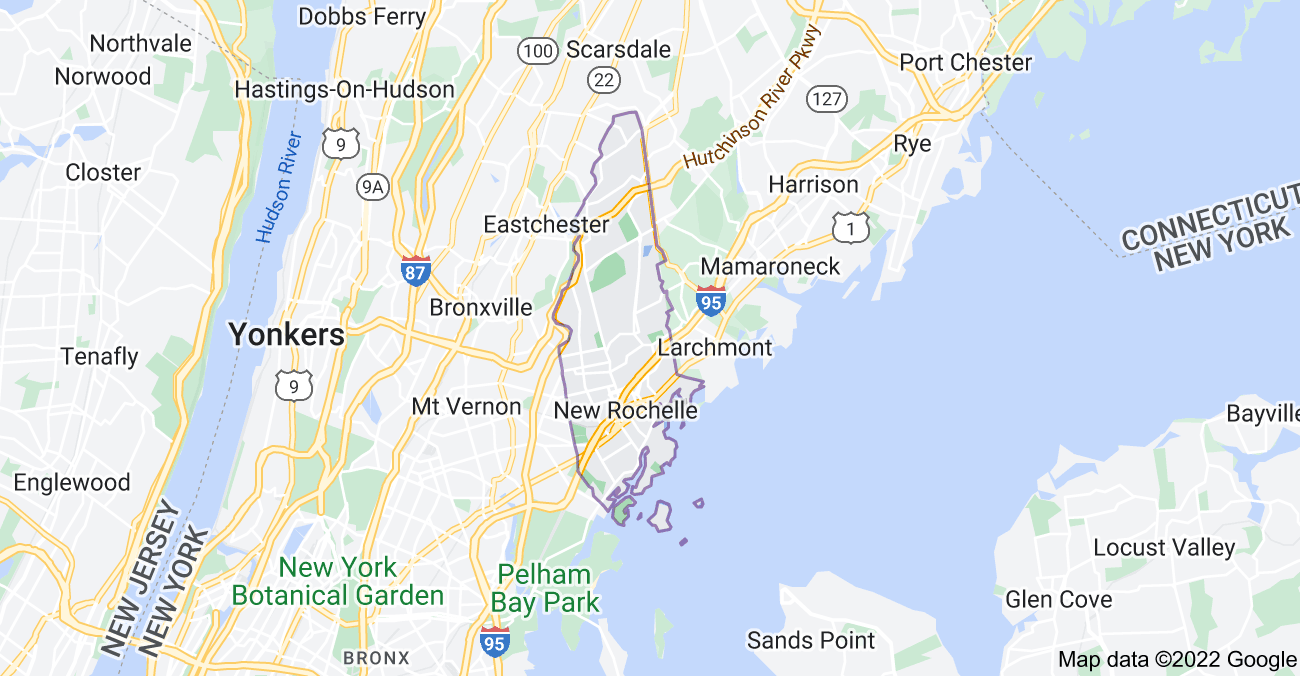 Map of New Rochelle, NY