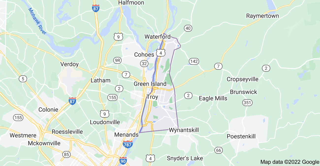 Map of Troy, NY