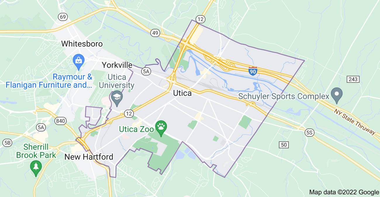 Map of Utica, NY