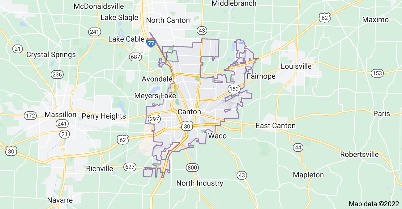 Map of Canton, OH