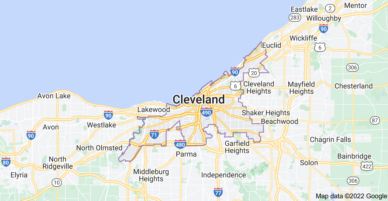 Map of Cleveland, OH