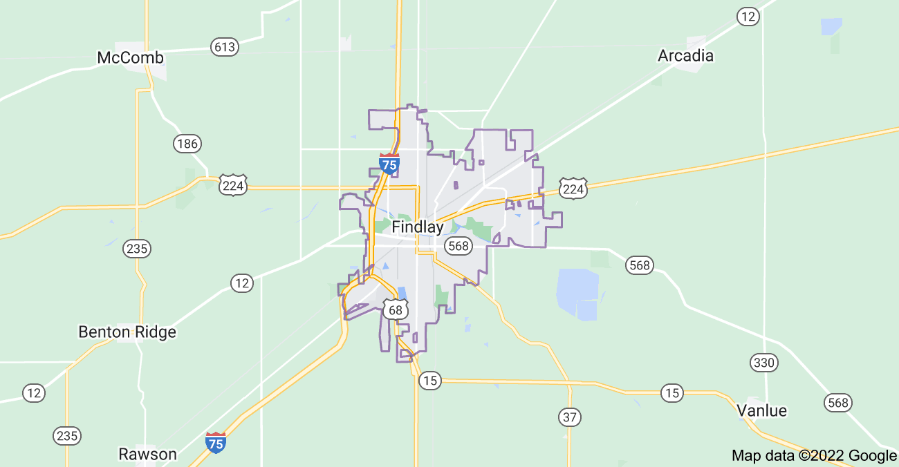 Map of Findlay, OH