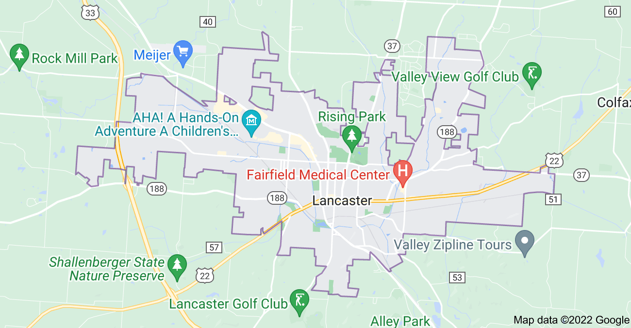 Map of Lancaster, OH