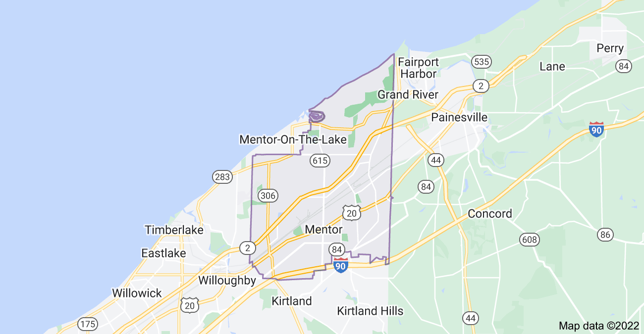 Map of Mentor, OH