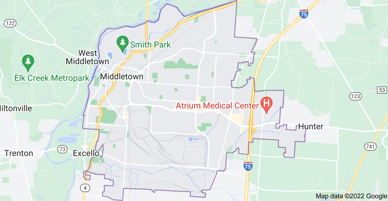 Map of Middletown, OH