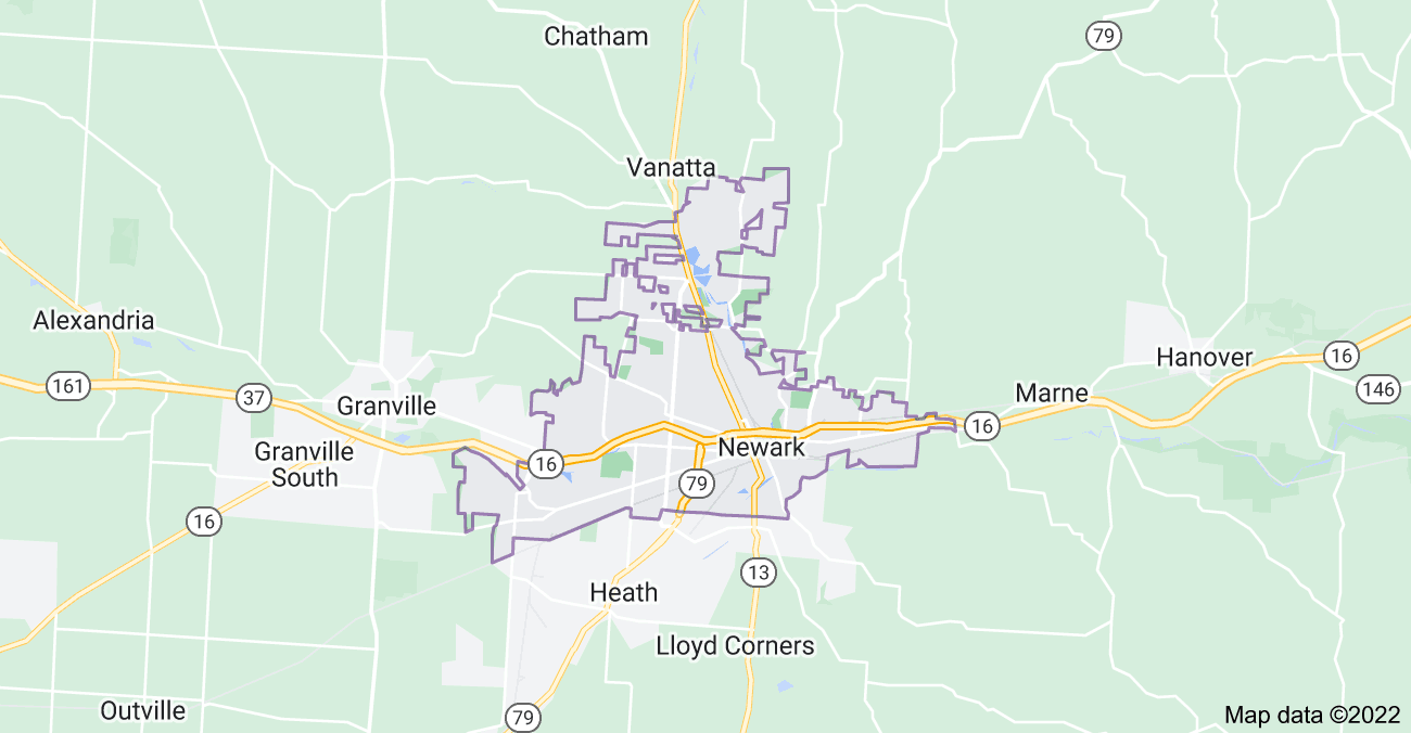 Map of Newark, OH