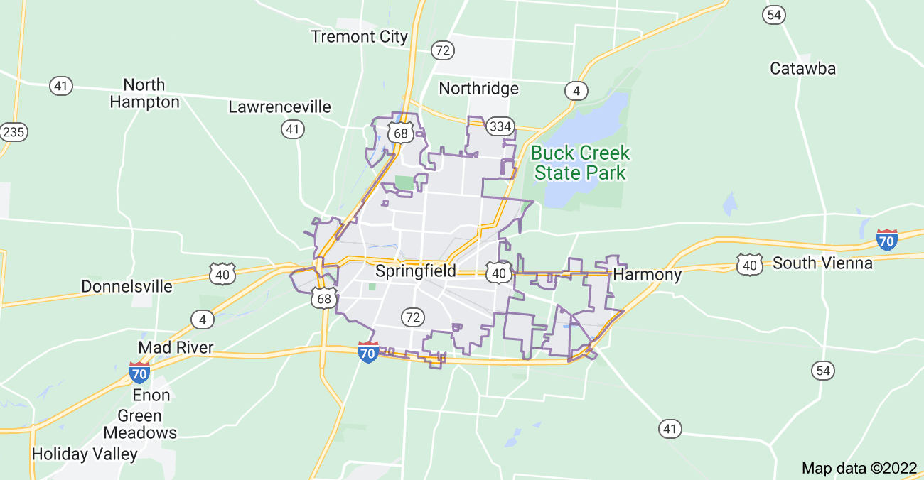 Map of Springfield, OH
