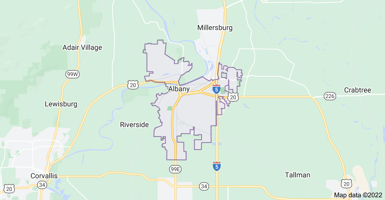 Map of Albany, OR