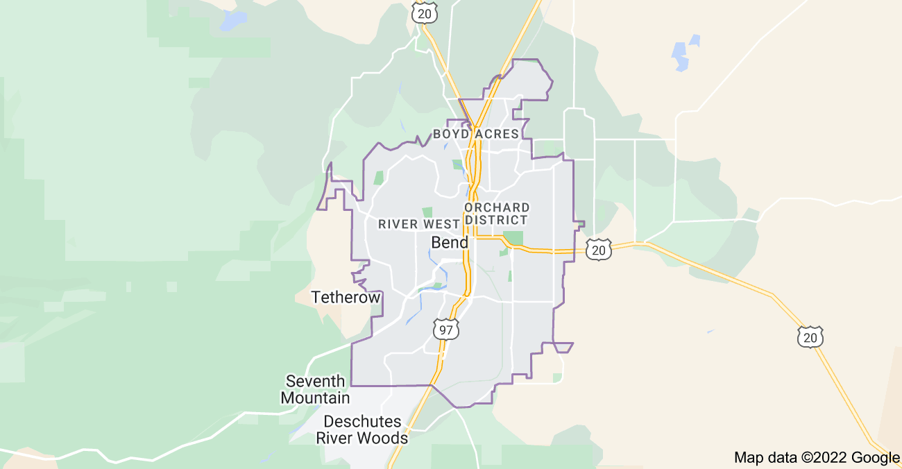Map of Bend, OR
