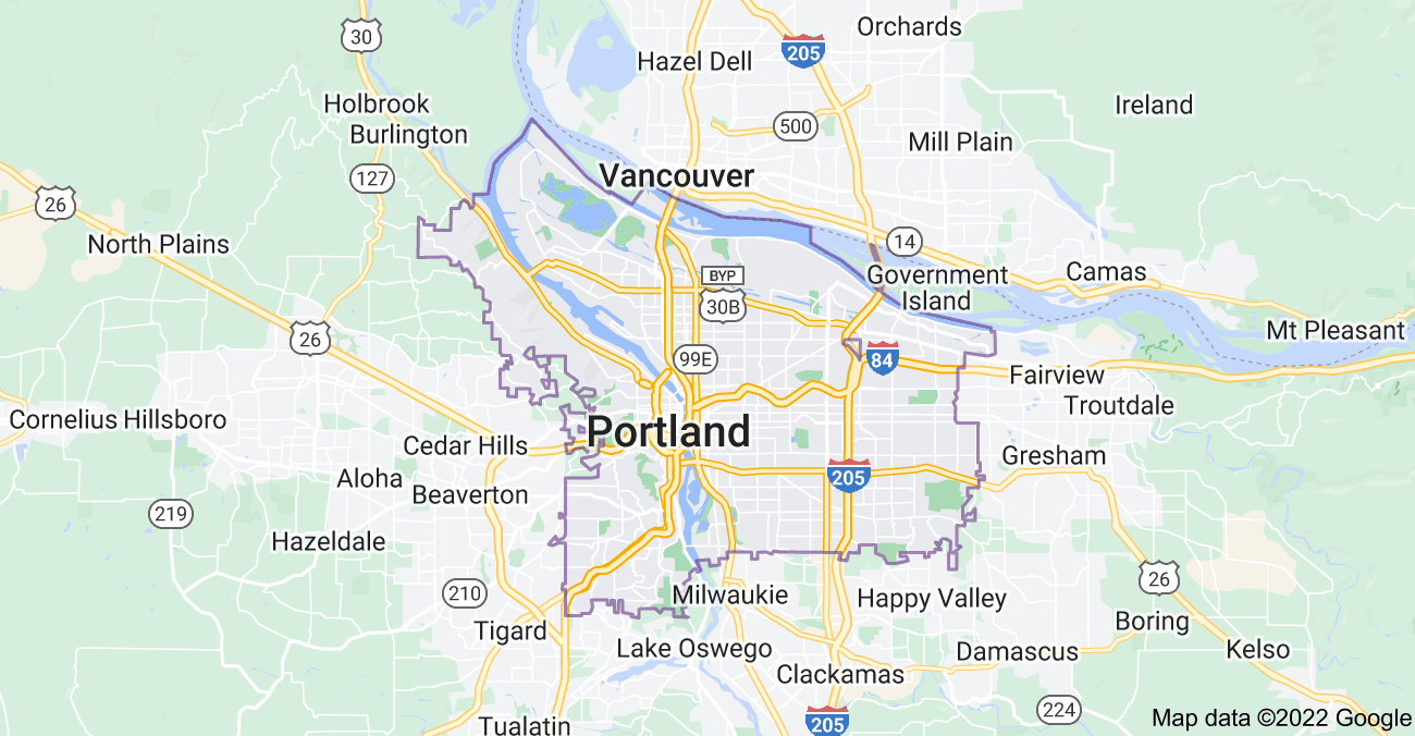 Map of Portland, OR
