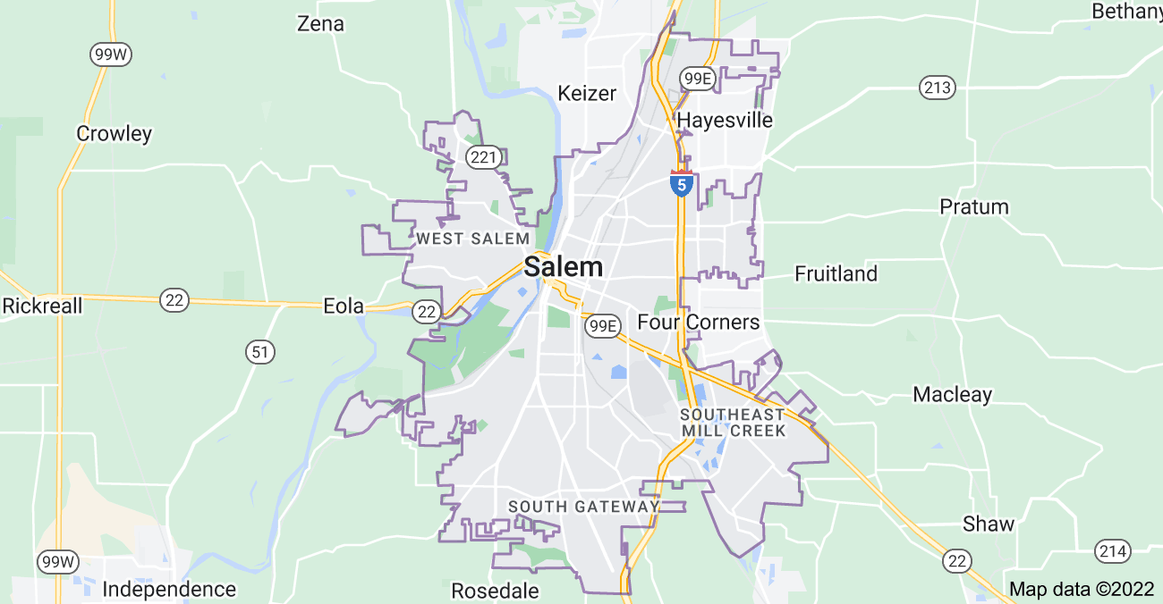 Map of Salem, OR