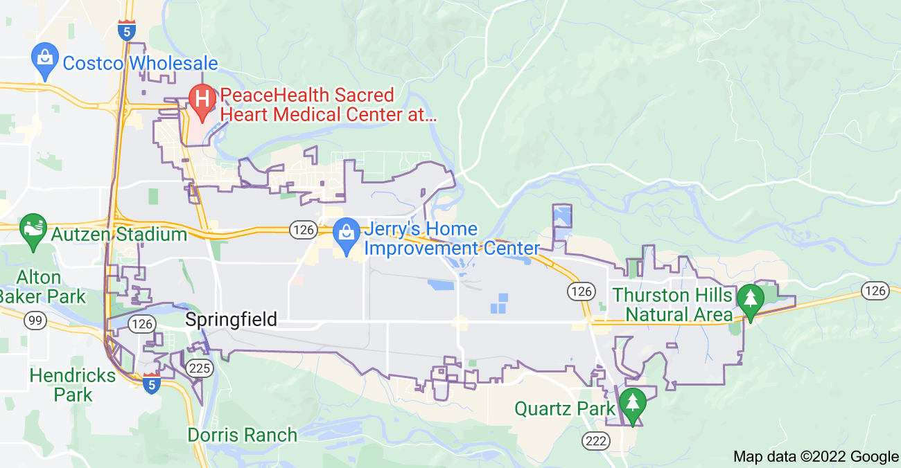 Map of Springfield, OR