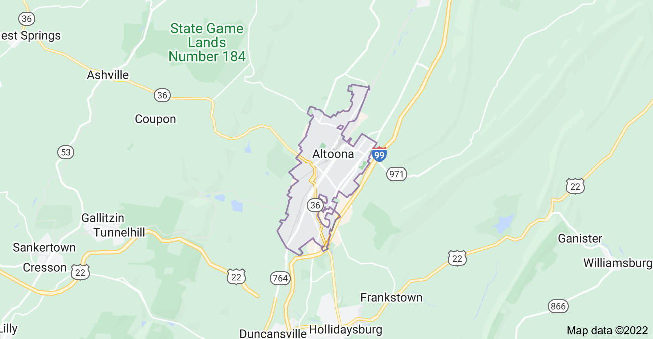 Map of Altoona, PA