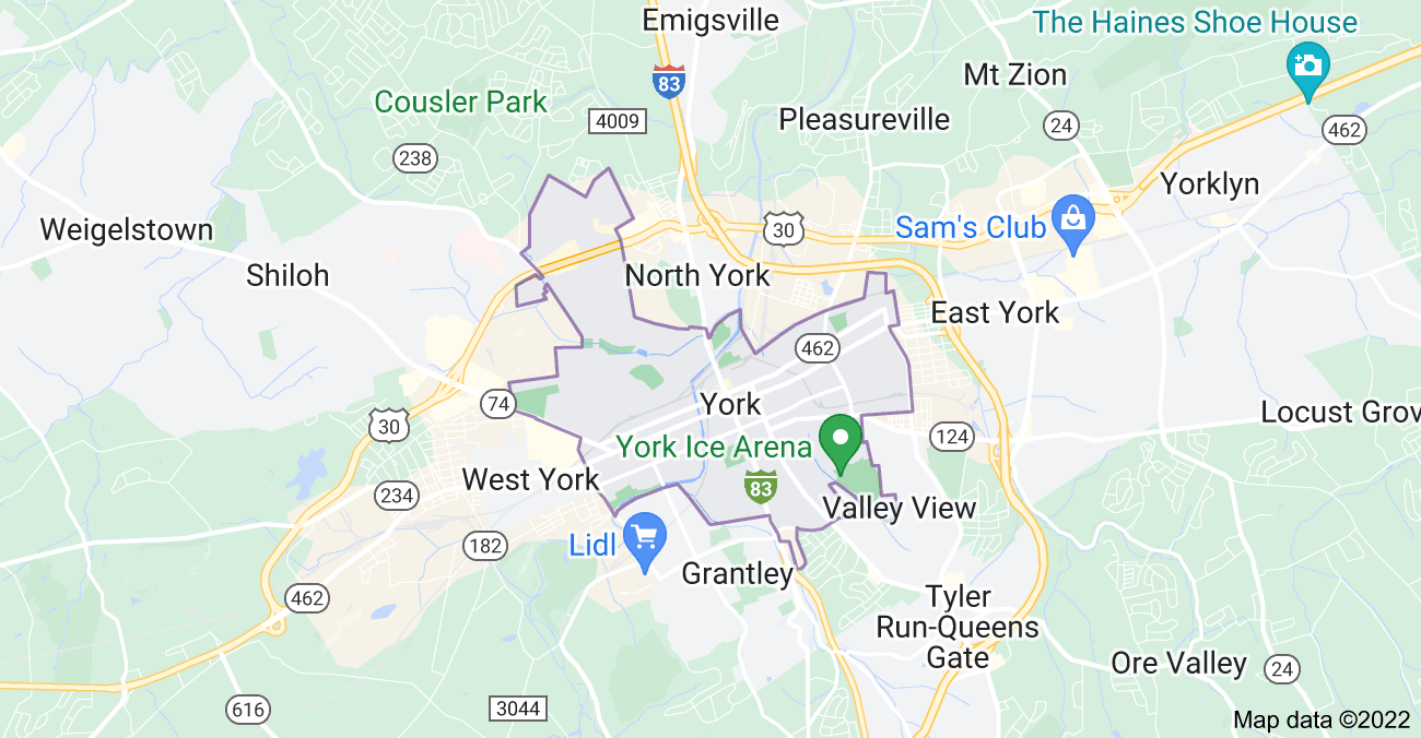 Map of York, PA