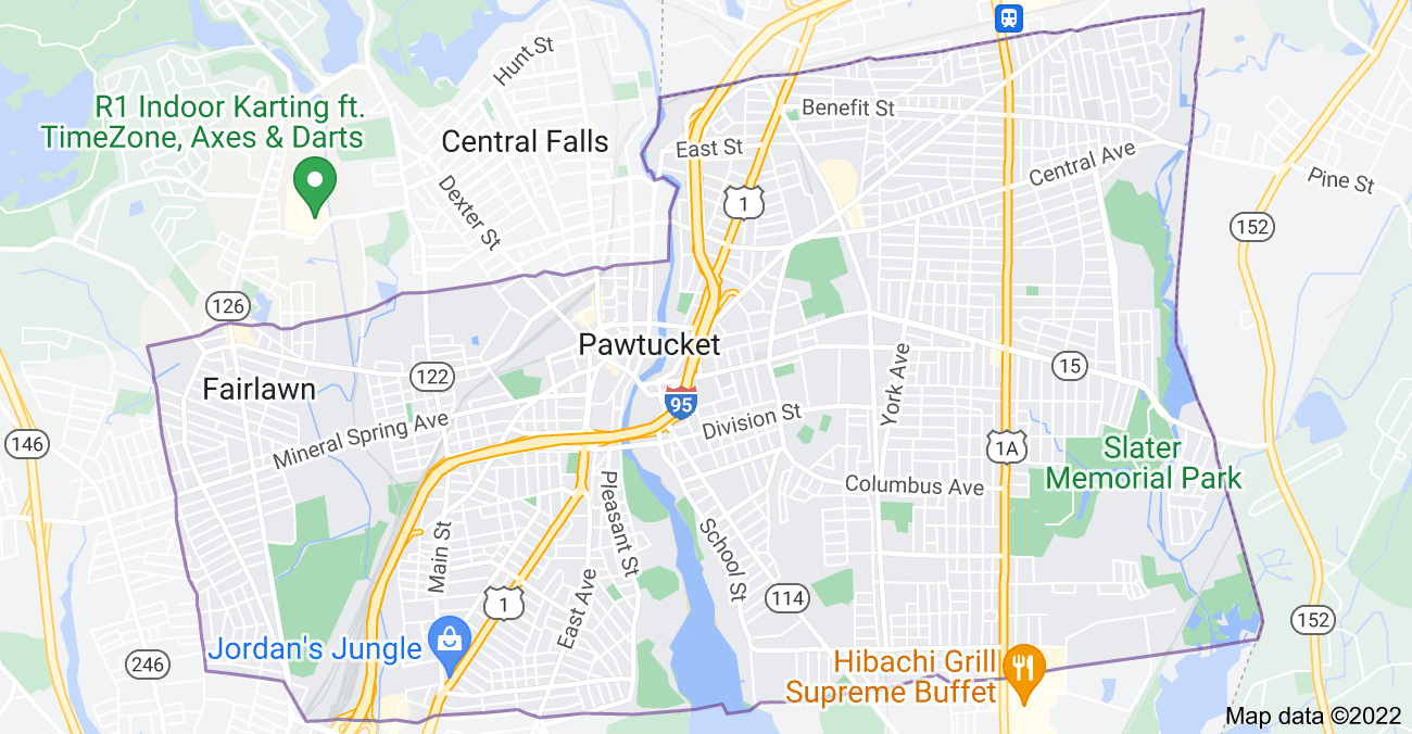 Map of Pawtucket, RI