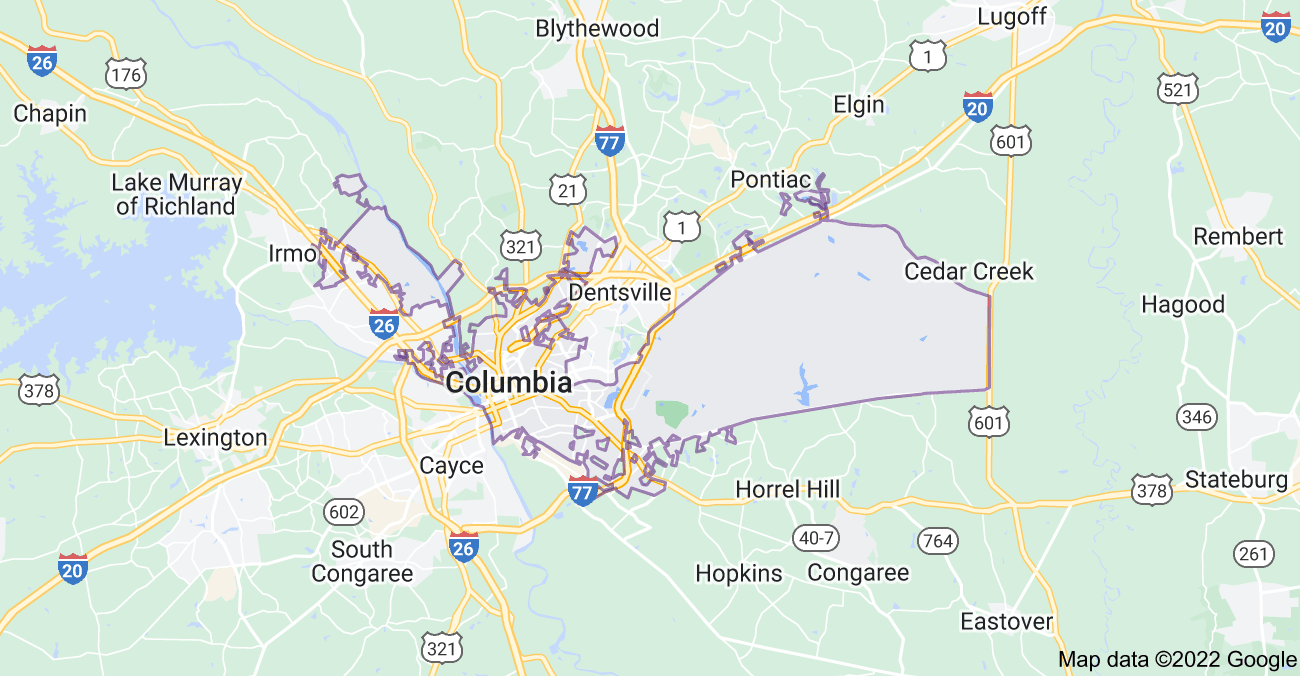Map of Columbia, SC