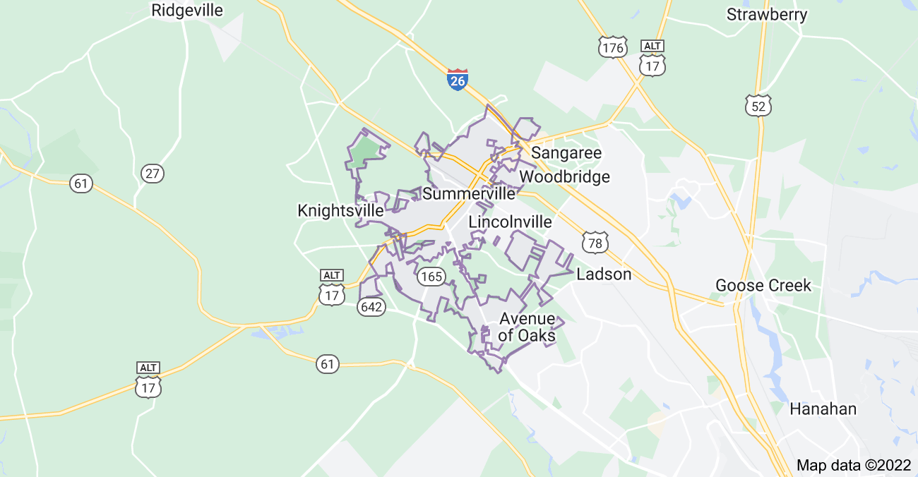 Map of Summerville, SC