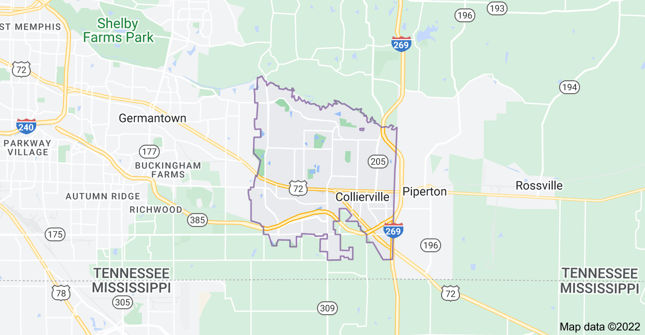 Map of Collierville, TN